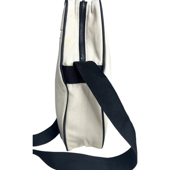 Calvin Klein Beige Canvas Crossbody Bag With Black Strap & Zipper - Picture 4 of 12